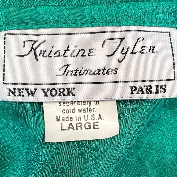 Vintage Kristine Tyler Nightie Womens Large Green Lingerie Chemise Slip Dress - Picture 2 of 13